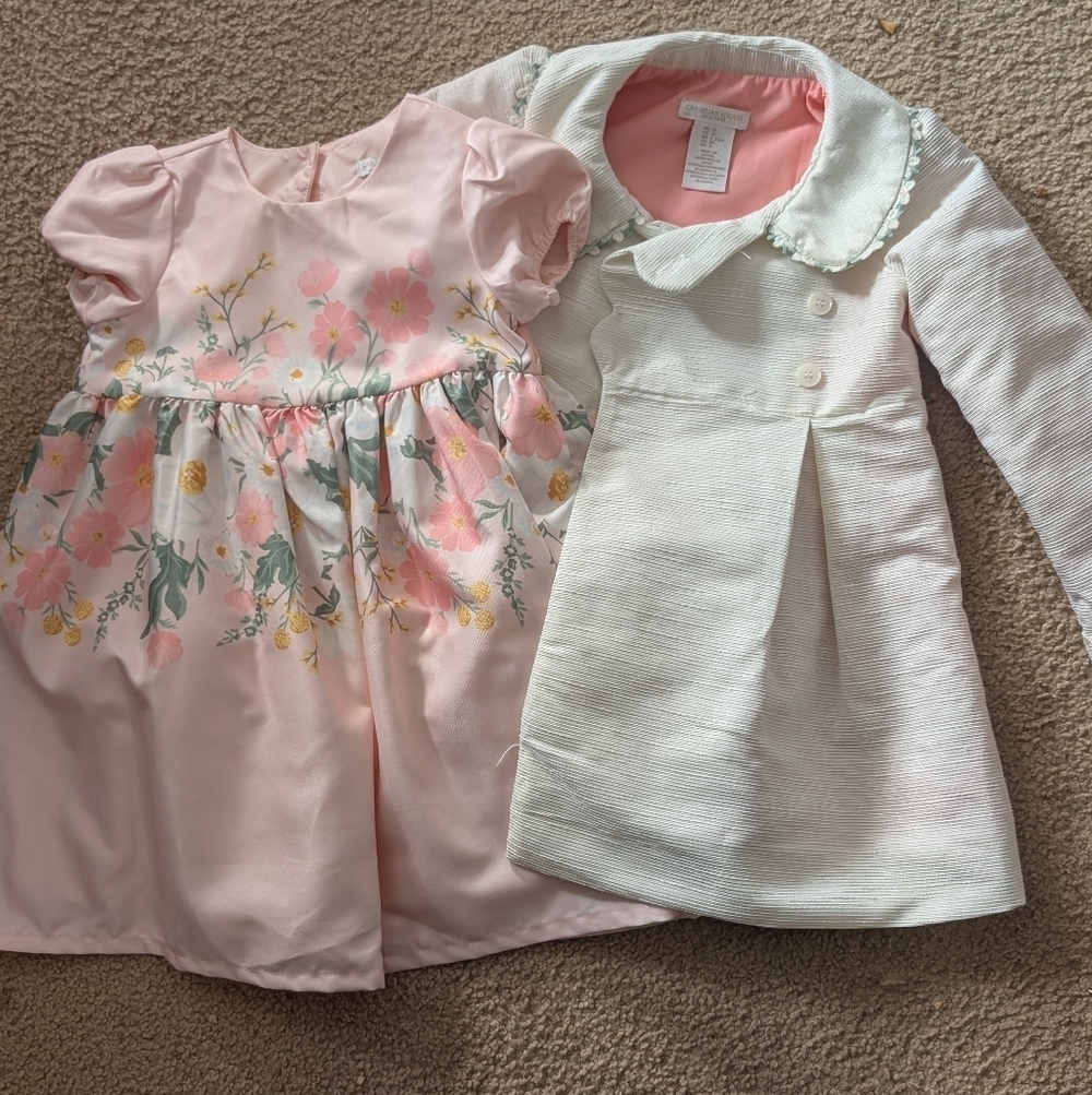 Christian Siriano Holiday Formal Set White Fancy Jacket & Pink Dress Size 3T